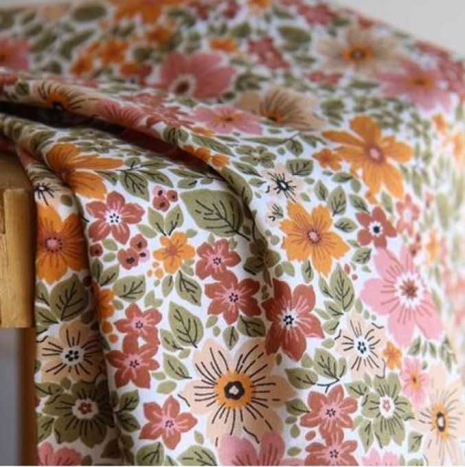Pochette Kaki Fleurs Louna