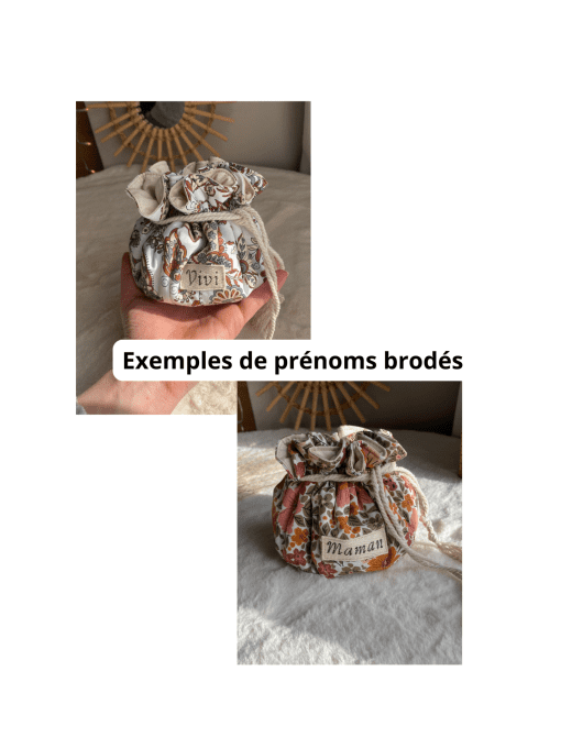 Le pochon Evy fleurs bleues