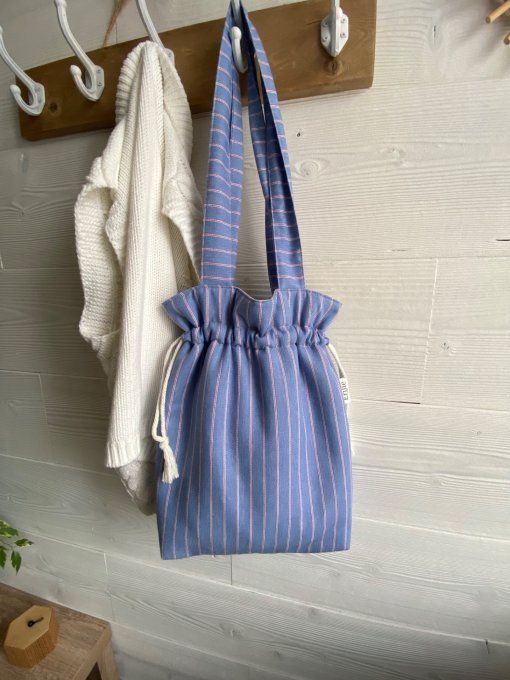 Tote bag Joey en Denim rayé 