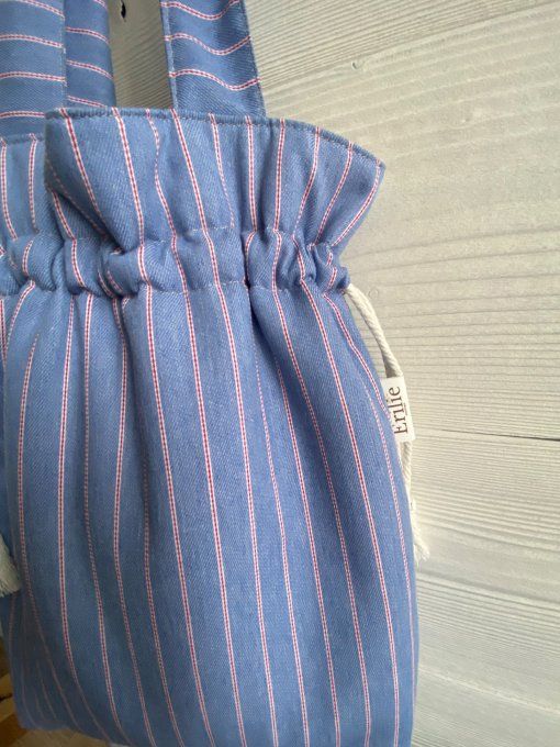 Tote bag Joey en Denim rayé 