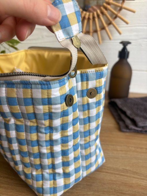 Trousse Joya vichy bleu/jaune