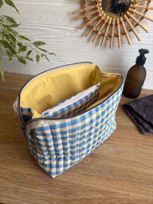Trousse Joya vichy bleu/jaune