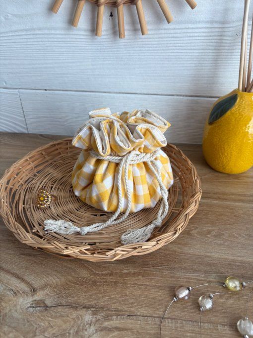 Le pochon Evy vichy jaune