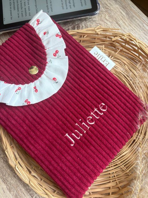 Pochette liseuse bordeaux cerise