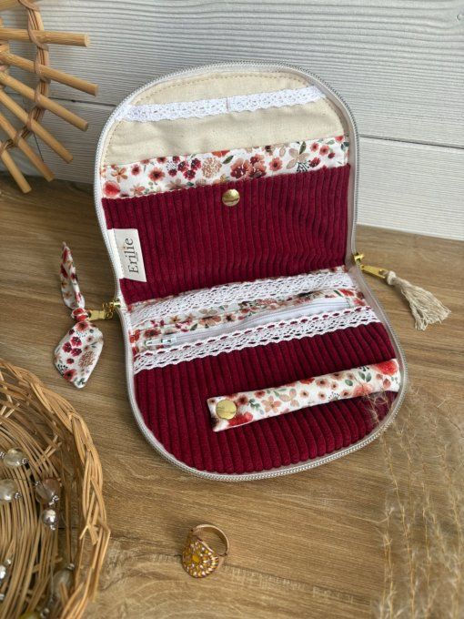 Trousse à bijoux Elyna Cerise