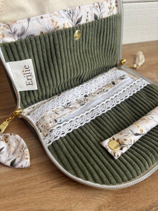 Trousse à bijoux Elyna kaki