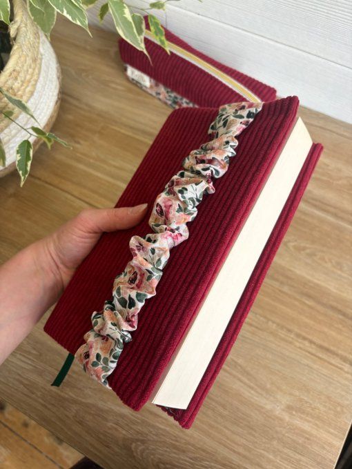 Protège livre/carnet bordeaux