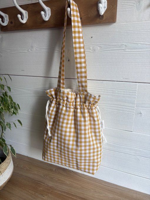 Tote bag Joey vichy ocre