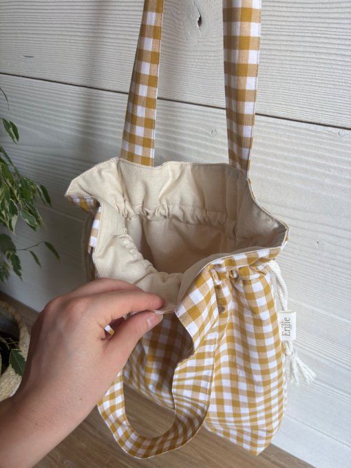 Tote bag Joey vichy ocre