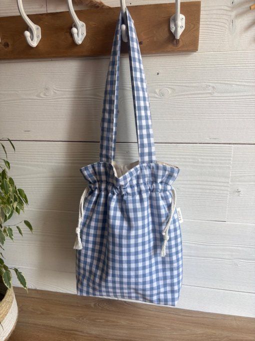 Tote bag Joey vichy bleu jean