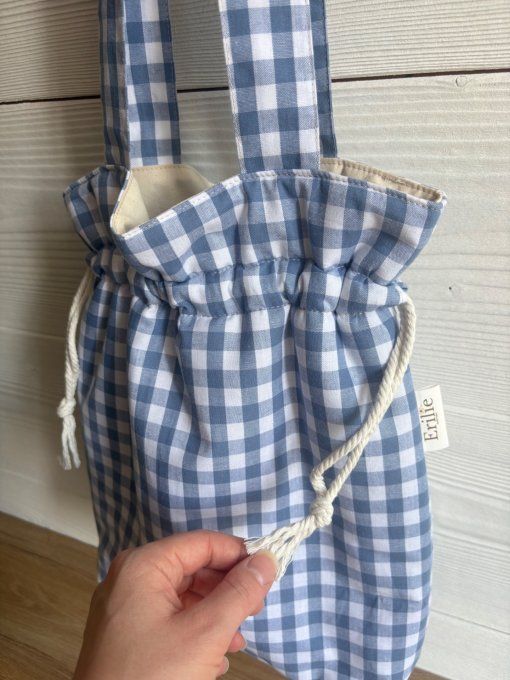 Tote bag Joey vichy bleu jean