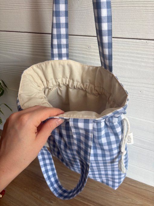 Tote bag Joey vichy bleu jean