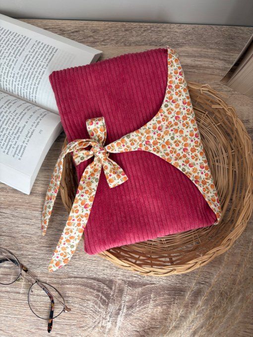 Pochette Framboise fleurs orangées