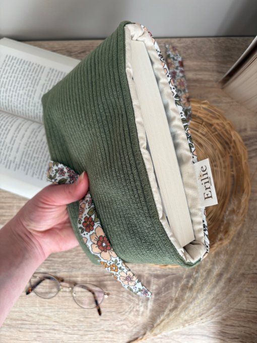 Pochette kaki fleurs