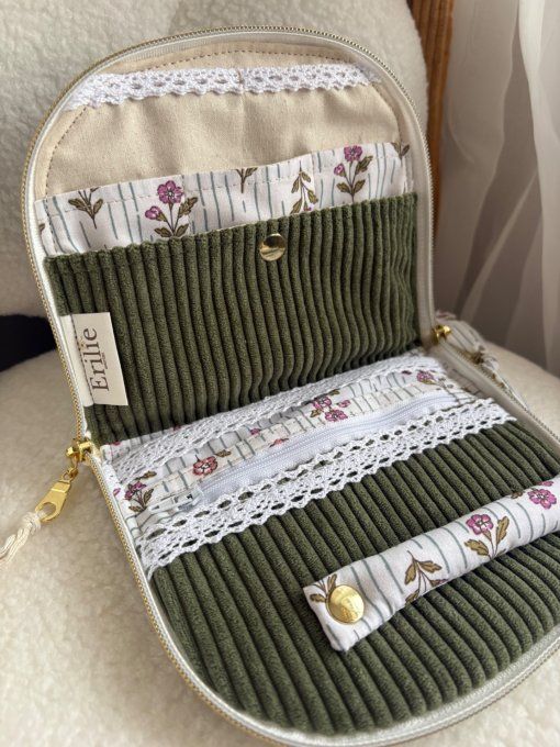 Trousse à bijoux Elyna kaki