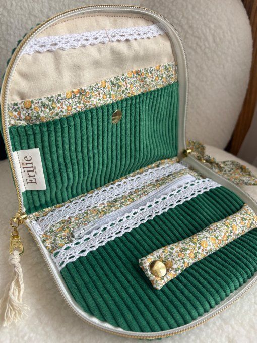 Trousse à bijoux Elyna Basilic