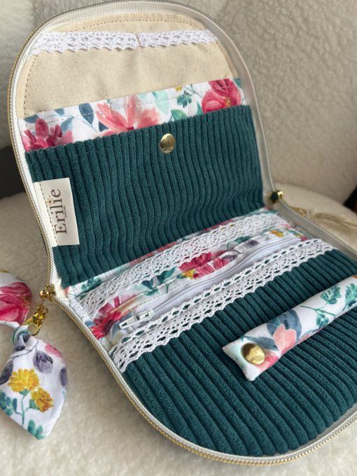 Trousse à bijoux Elyna Bleu canard