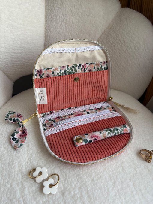 Trousse à bijoux Elyna corail