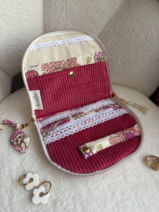 Trousse à bijoux Elyna Framboise
