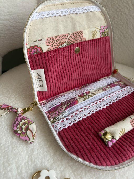 Trousse à bijoux Elyna Framboise