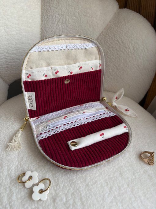 Trousse à bijoux Elyna Cerise