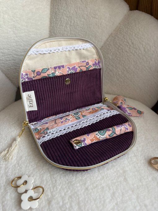 Trousse à bijoux Elyna Aubergine