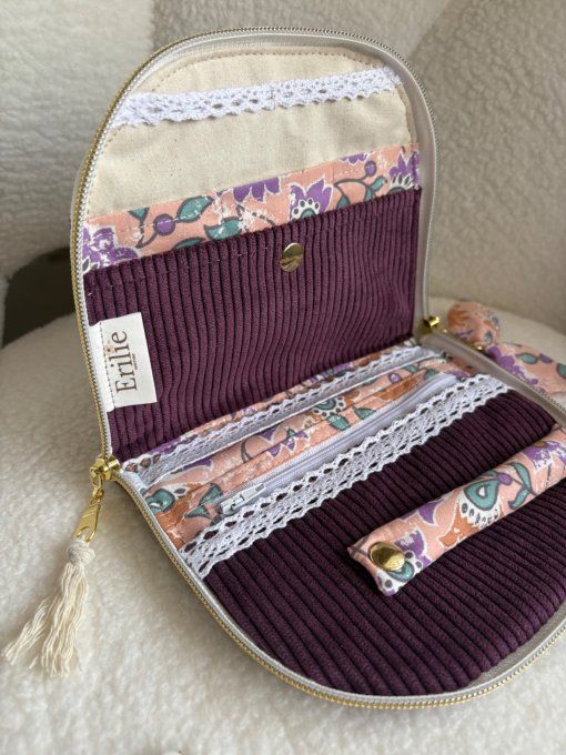 Trousse à bijoux Elyna Aubergine