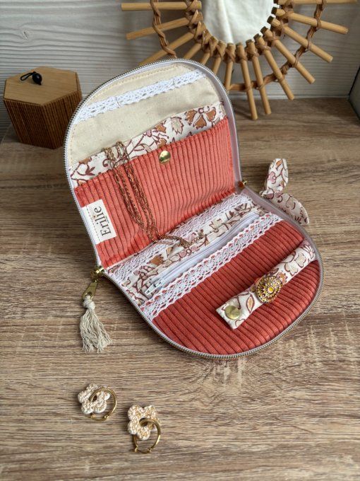 Trousse à bijoux Elyna corail