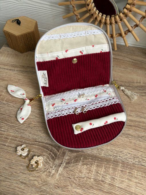 Trousse à bijoux Elyna Cerise