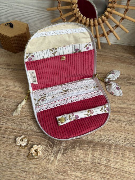 Trousse à bijoux Elyna Framboise