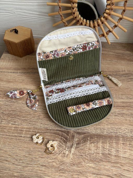 Trousse à bijoux Elyna kaki