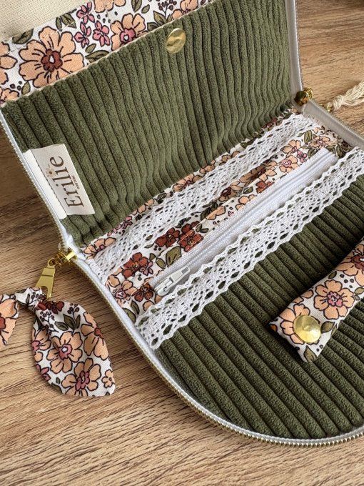 Trousse à bijoux Elyna kaki