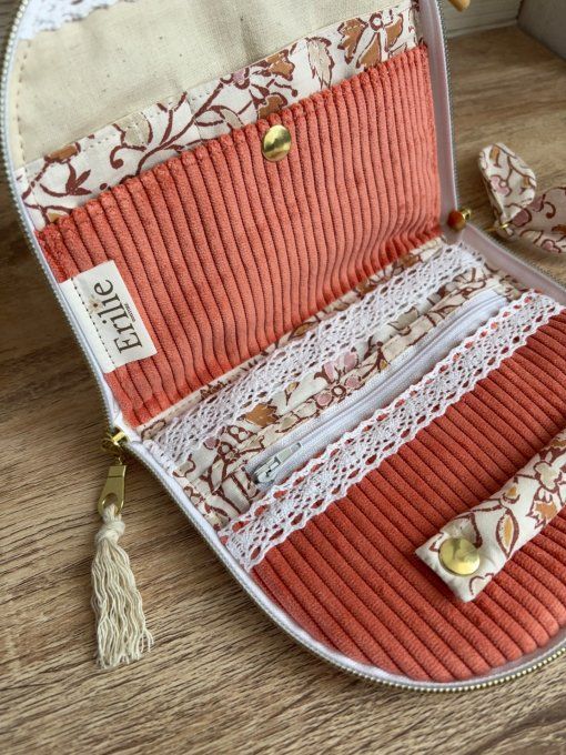 Trousse à bijoux Elyna corail