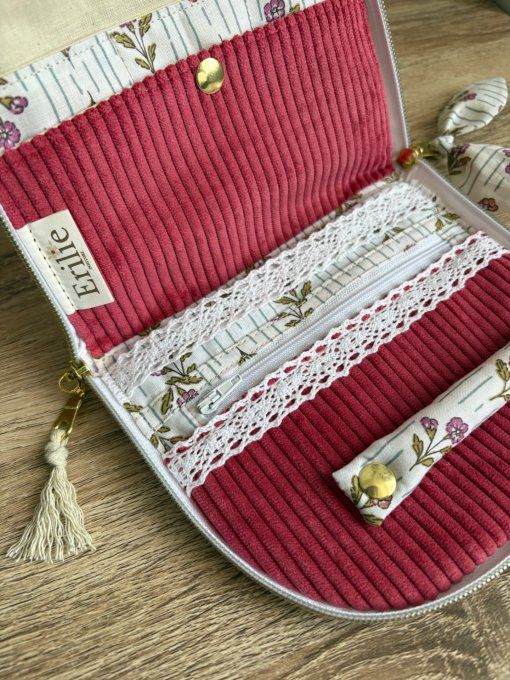 Trousse à bijoux Elyna Framboise