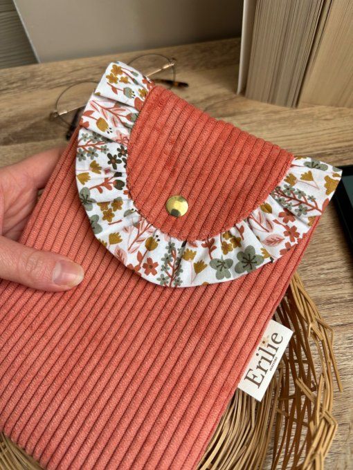 Pochette liseuse corail