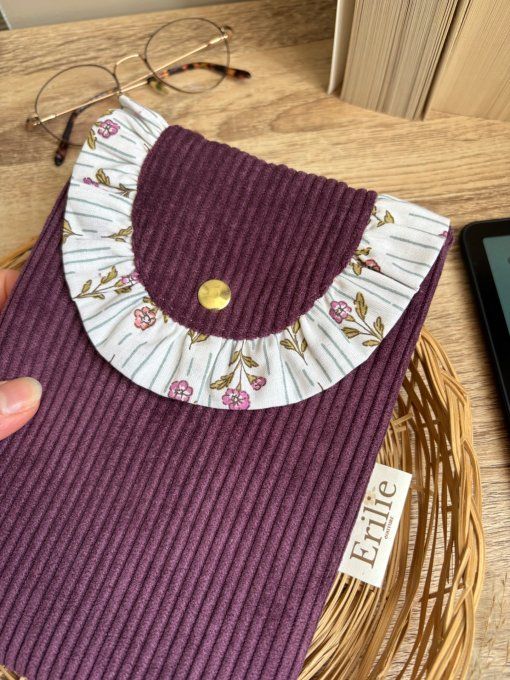 Pochette liseuse aubergine