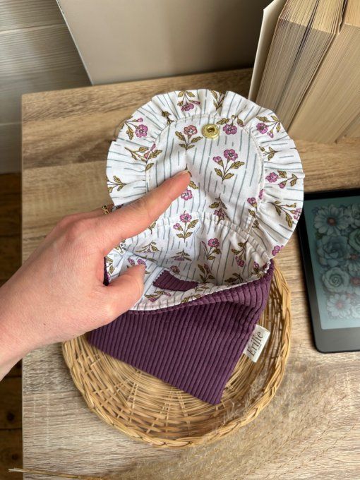 Pochette liseuse aubergine