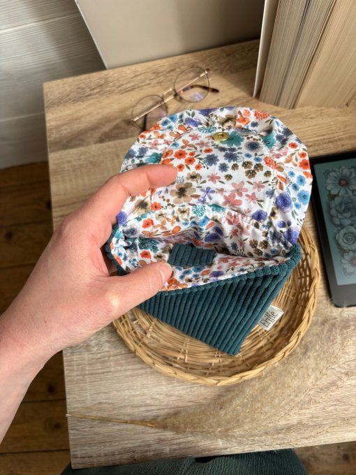 Pochette liseuse bleu canard