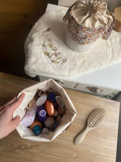 Maxi pochon Kaki fleurs Nellie