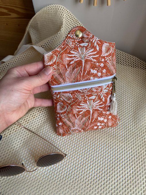 Sacoche téléphone Fleurs Terra cotta