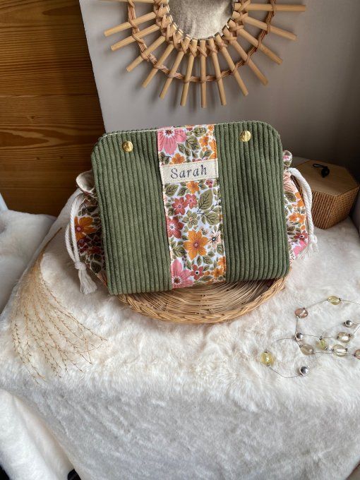 Pochon Elena - Velours Kaki Louna