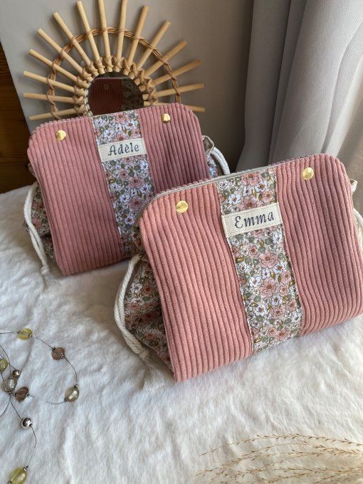 Pochon Elena - Velours Rose Kalmia