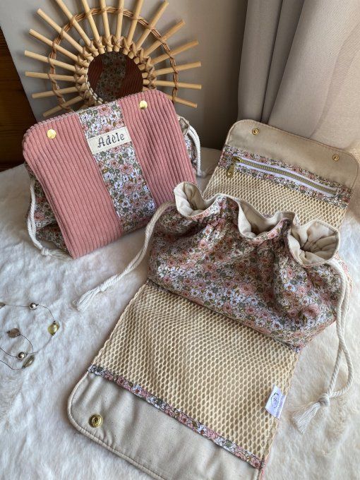 Pochon Elena - Velours Rose Kalmia