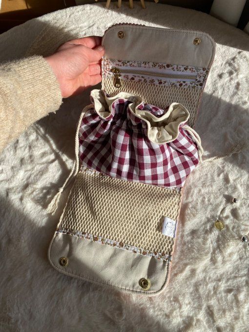 Pochon Elena - Velours Rose Eleoni Vichy bordeaux