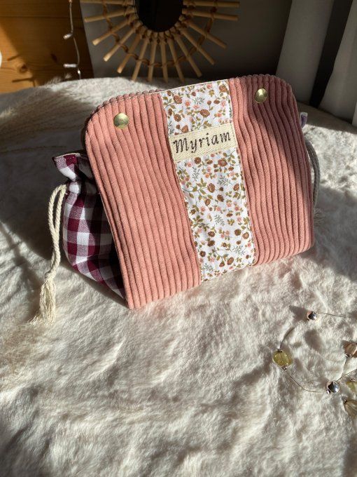 Pochon Elena - Velours Rose Eleoni Vichy bordeaux