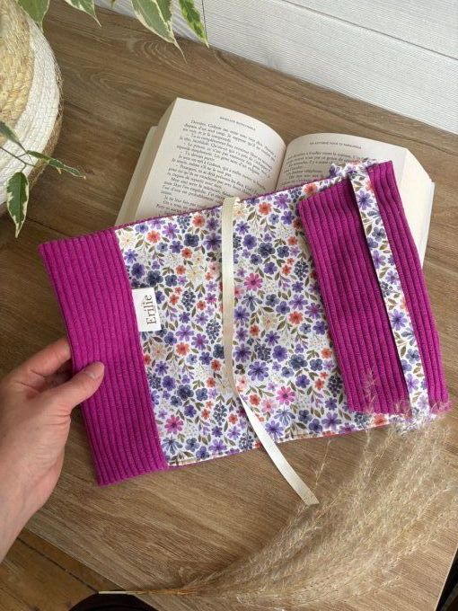 Protège livre/carnet hibiscus