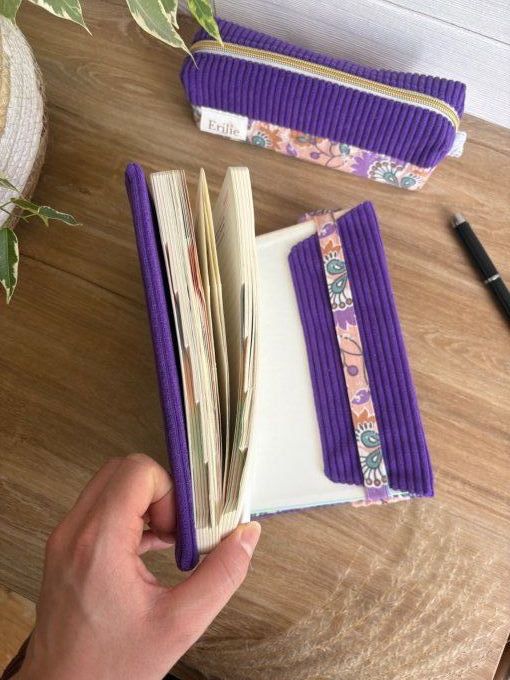 Protège livre/carnet lavande